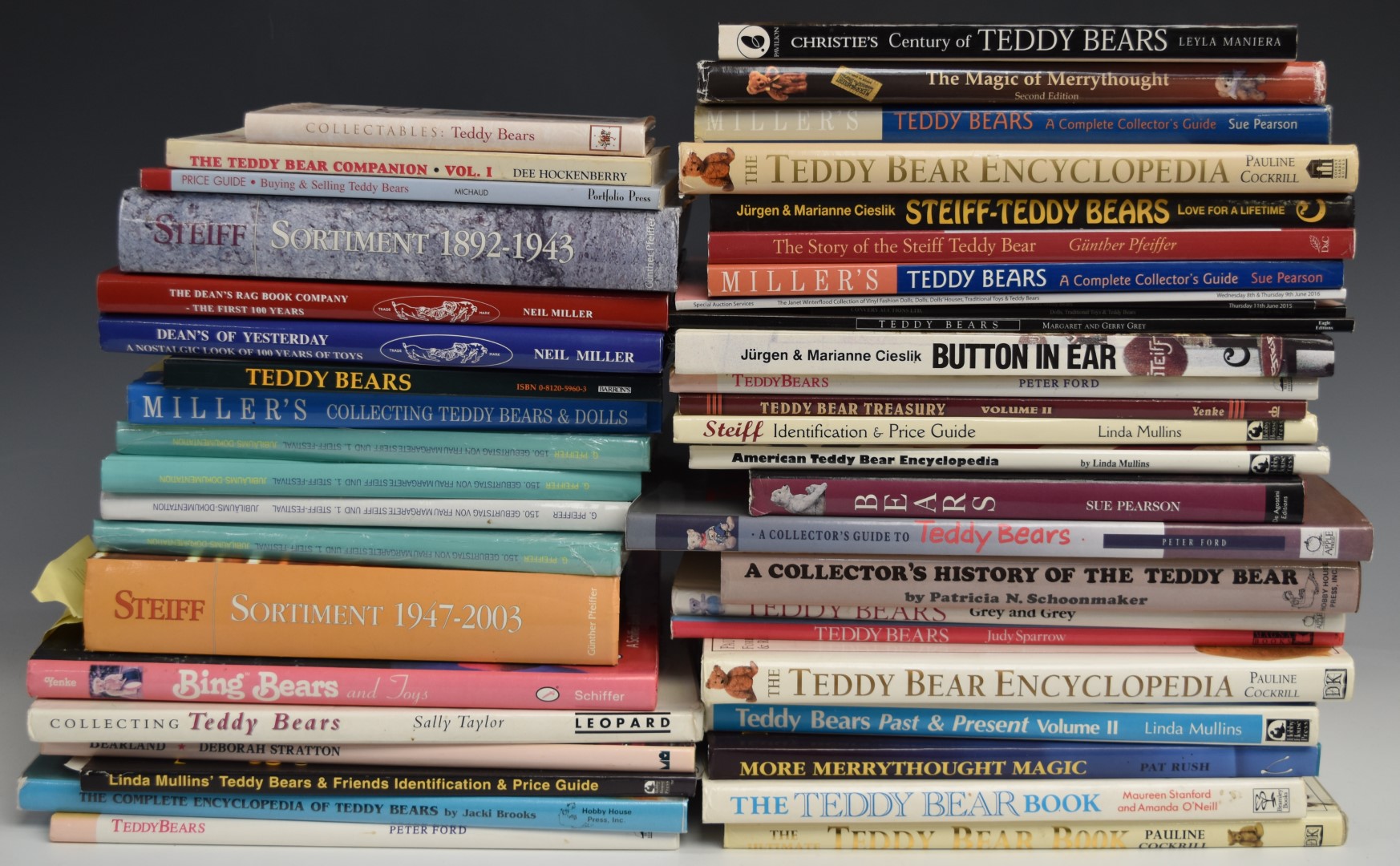 Forty-four Teddy bear related books including The Dean's Rag Book Company The First 100 Years and