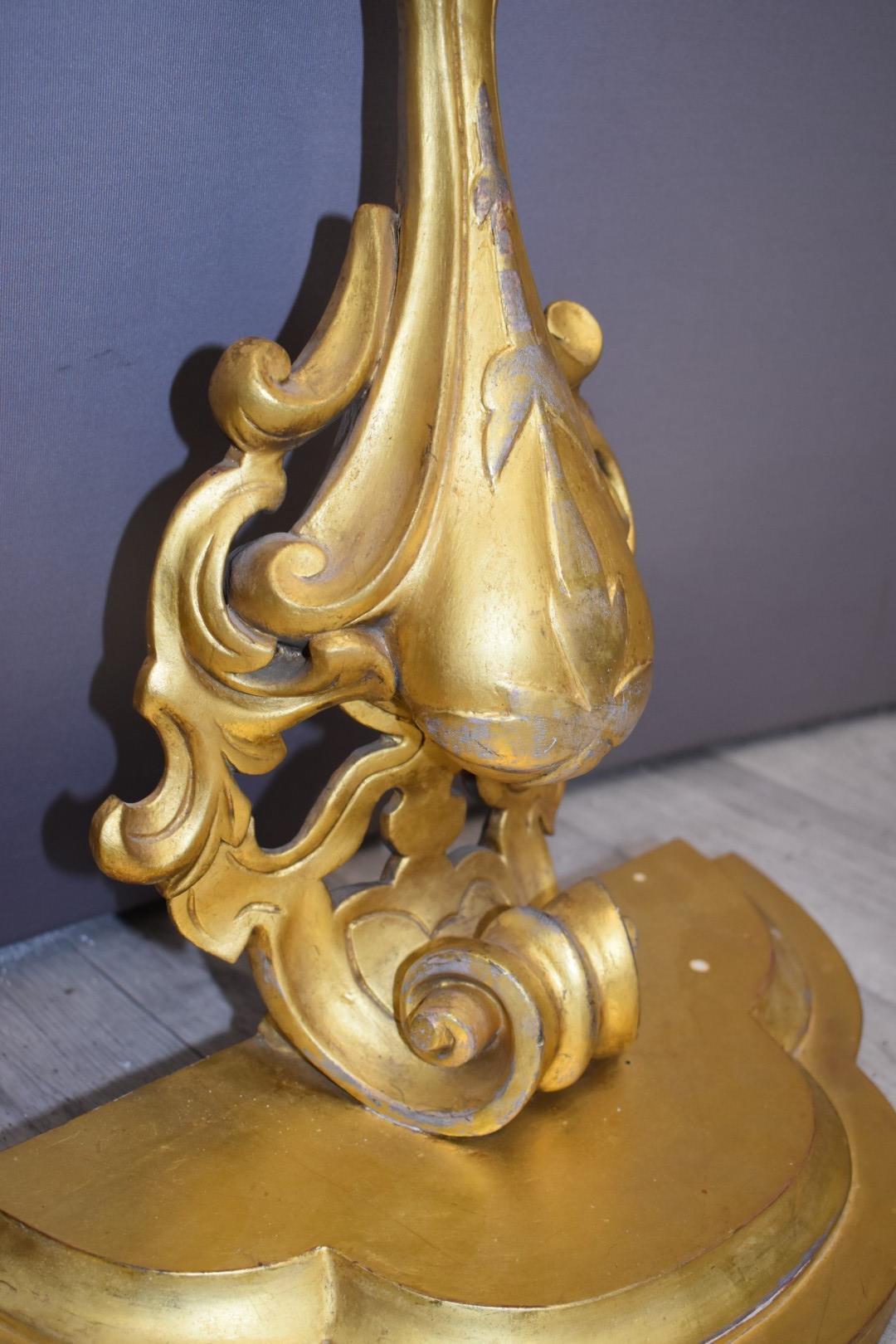 Pair of ornate giltwood pier brackets, W41 x D20 x H63cm - Image 3 of 4