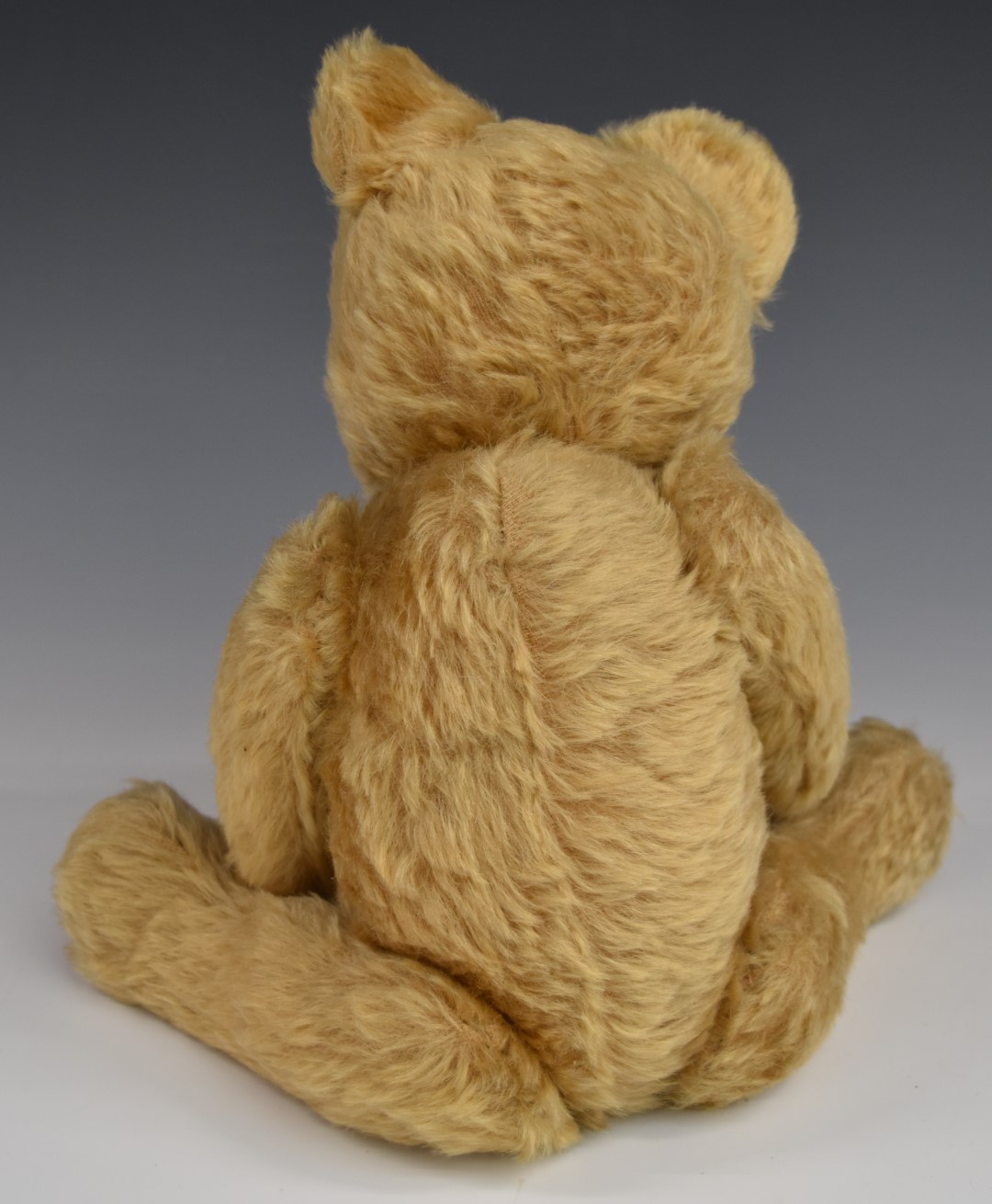 Farnell Alfa Teddy bear with blonde mohair, soft filling, disc joints, cloth pads, stitched features - Image 3 of 4