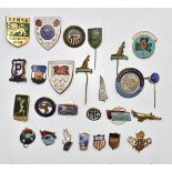 Twenty-six mainly Olympic Games pin badges including England 1958 Cardiff, Great Britain Rome