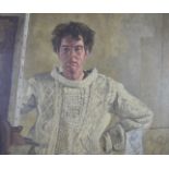 Peter John Garrard (1929-2004) oil on canvas 'The Sweater' portrait of a gentleman in the studio