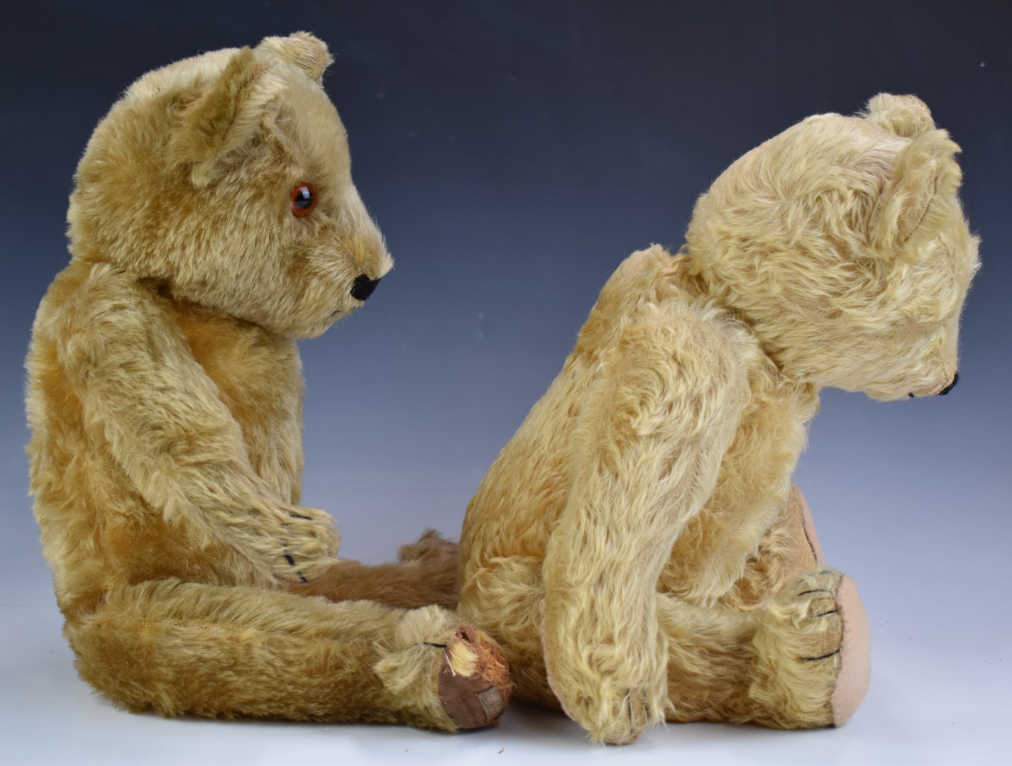 Two Steiff, Chad Valley or similar Teddy bears both with blonde mohair, growler, felt or cloth pads, - Image 2 of 6