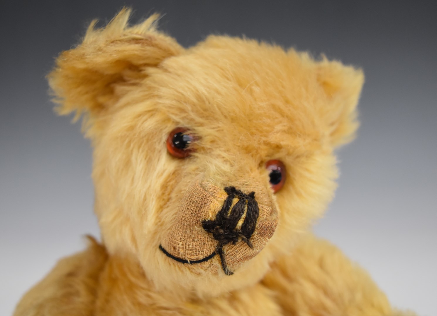 Farnell Teddy bear with growler, golden mohair, soft filling, disc joints, cloth pads and stitched - Image 3 of 3