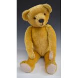 American Teddy bear with growler, golden mohair, straw filling, disc joints, felt pads and