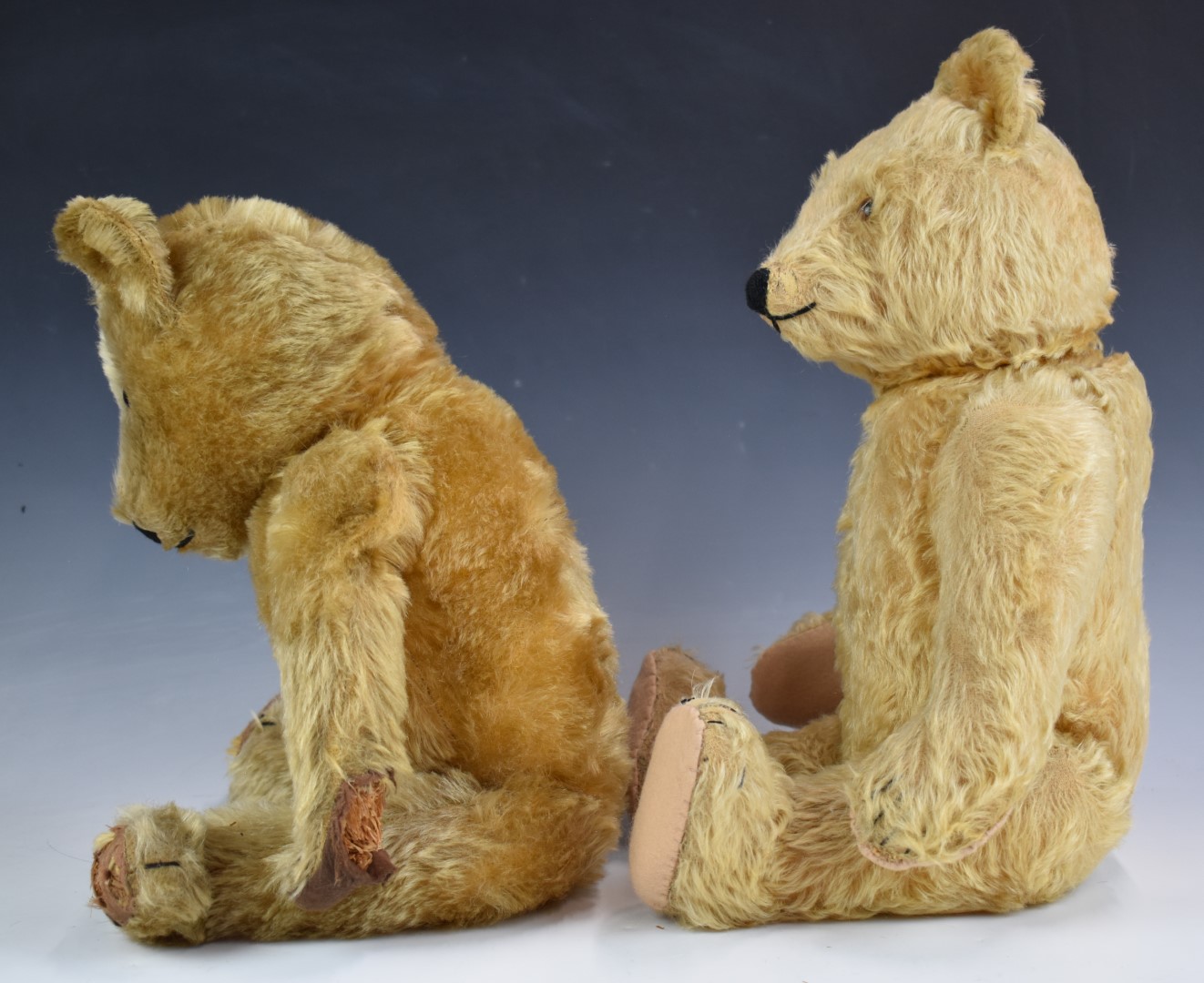 Two Steiff, Chad Valley or similar Teddy bears both with blonde mohair, growler, felt or cloth pads, - Image 4 of 6