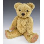 Chad Valley Teddy bear with blonde mohair, shaved snout, soft filling, disc joints, felt pads,