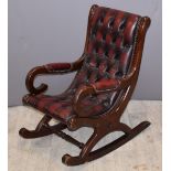 Leather Chesterfield rocking nursing chair