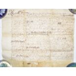 1655 Commonwealth period indenture on vellum, relating to the Port of Hastings in Sussex and