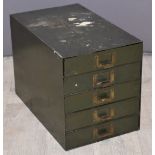Small metal industrial chest of four drawers, W23 x D38 x H26cm