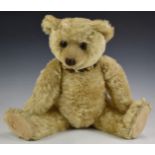 Farnell Teddy bear with growler, blonde mohair, shaved snout, straw filling, disc joints, cloth pads