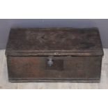 Antique oak bible box with SD carved to front, W59 x D54 x 22cm