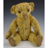 Farnell or similar Teddy bear with blonde mohair, straw filling, disc joints, cloth pads and