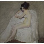 Norman Alfred William Lindsay (Australian 1879-1969) watercolour study of a female nude, signed