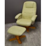 Modern Stressless or similar armchair and footstool