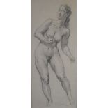 Norman Alfred William Lindsay (Australian 1879-1969) pencil / charcoal study of a female nude,