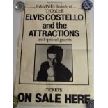 Elvis Costello and the Attractions 'Imperial Bedroom Tour' original promo poster, 76 x 50cm