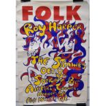 Folk interest Roy Harper and The Strawbs psychedelic advertising poster, 76 x 51cm
