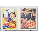 Two Belgian Laurel and Hardy cinema posters comprising 'Nothing But Trouble' 48 x 34cm and 'The