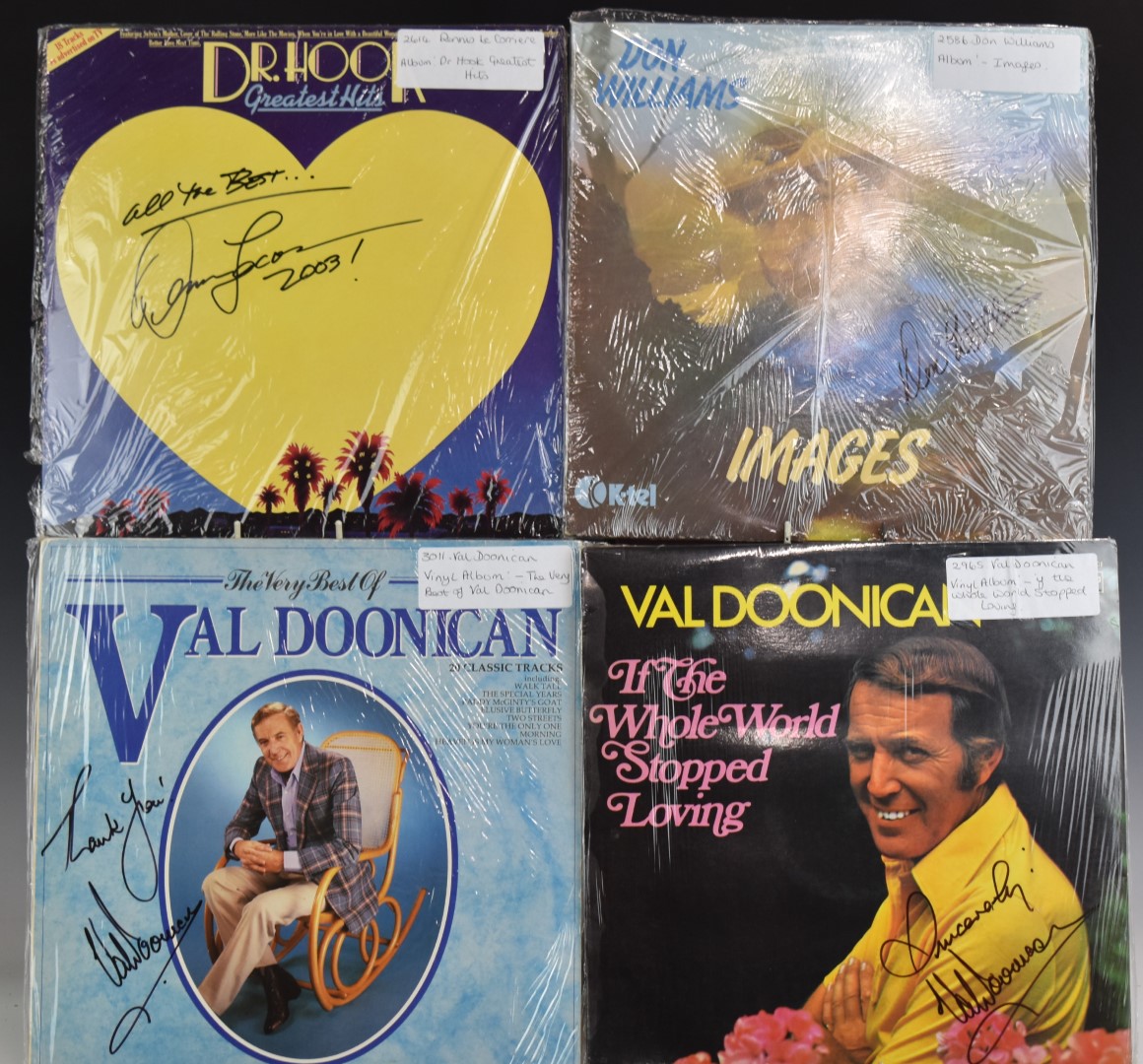 Approximately 70 albums, all signed, including The Shadows, Dr Hook, Don Williams, Gene Pitney, - Image 2 of 4