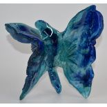 Amanda Brisbane studio glass sculpture in the form of a butterfly, signed and dated 2002, 23 x 23cm.