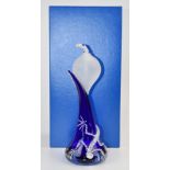 Mike Hunter Twist Glass Studio Blue Lizard glass scent bottle with latticino lizard decoration and
