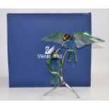 Swarovski Crystal Paradise Birds coloured glass bird group Bee Eaters Peridot, 957128, 28.5cm