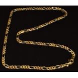 An 18ct gold chain tri-colour curb link necklace, length 50cm, 22.1g