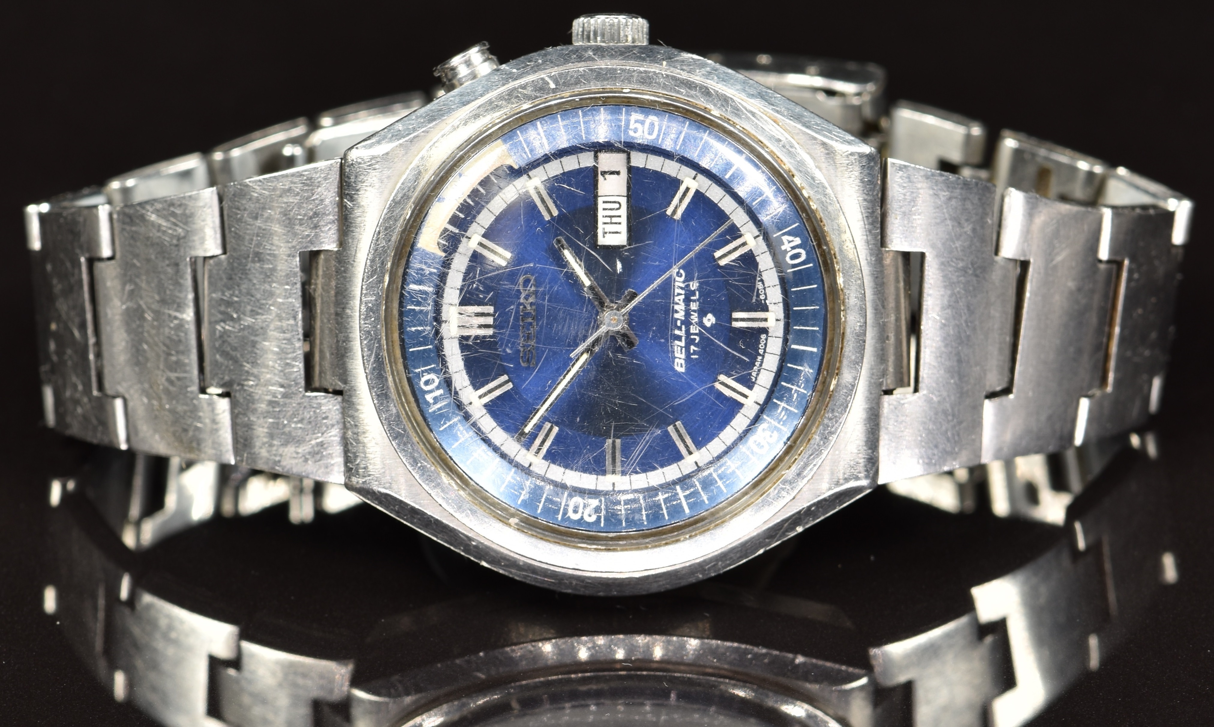 Seiko Bell-Matic gentleman's wristwatch ref. 4006-6040 with alarm, day and date aperture, luminous - Image 7 of 10