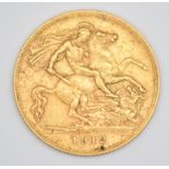 1912 George V gold half sovereign