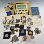 Small collection of coins and banknotes, including Concorde examples