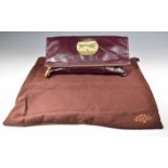 Mulberry Daria clutch bag in oxblood grained leather with gilt metal hardware, original label,