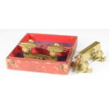 Two brass depthing tools, one cased