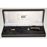 Montblanc Meisterstuck ballpoint pen with black resin body and gold plated fittings, in original box