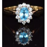 A 9ct gold ring set with topaz and cubic zirconia, 1.6g, size P