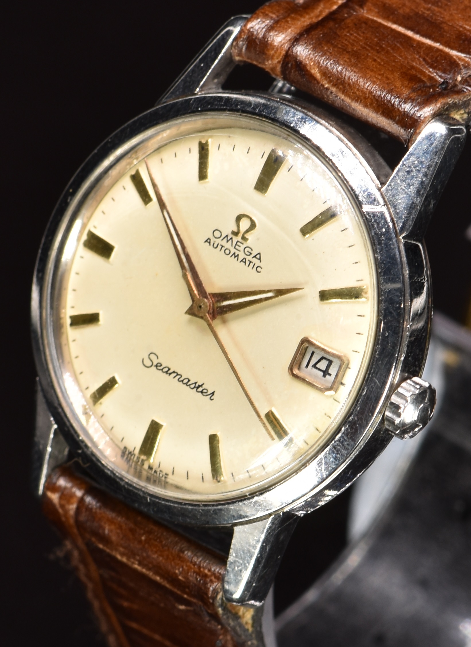 Omega Seamaster gentleman's automatic wristwatch with date aperture, luminous and gold hands, gold - Image 2 of 6