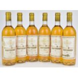 Six bottles of Chateau Briatte Sauternes 1988, 750ml, 14% vol