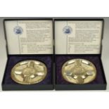 Pair of Bank of England hallmarked silver pin dishes to commemorate the 300th anniversary of the