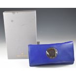 Mulberry ladies wallet / purse in blue grained leather, unused and in original branded box and
