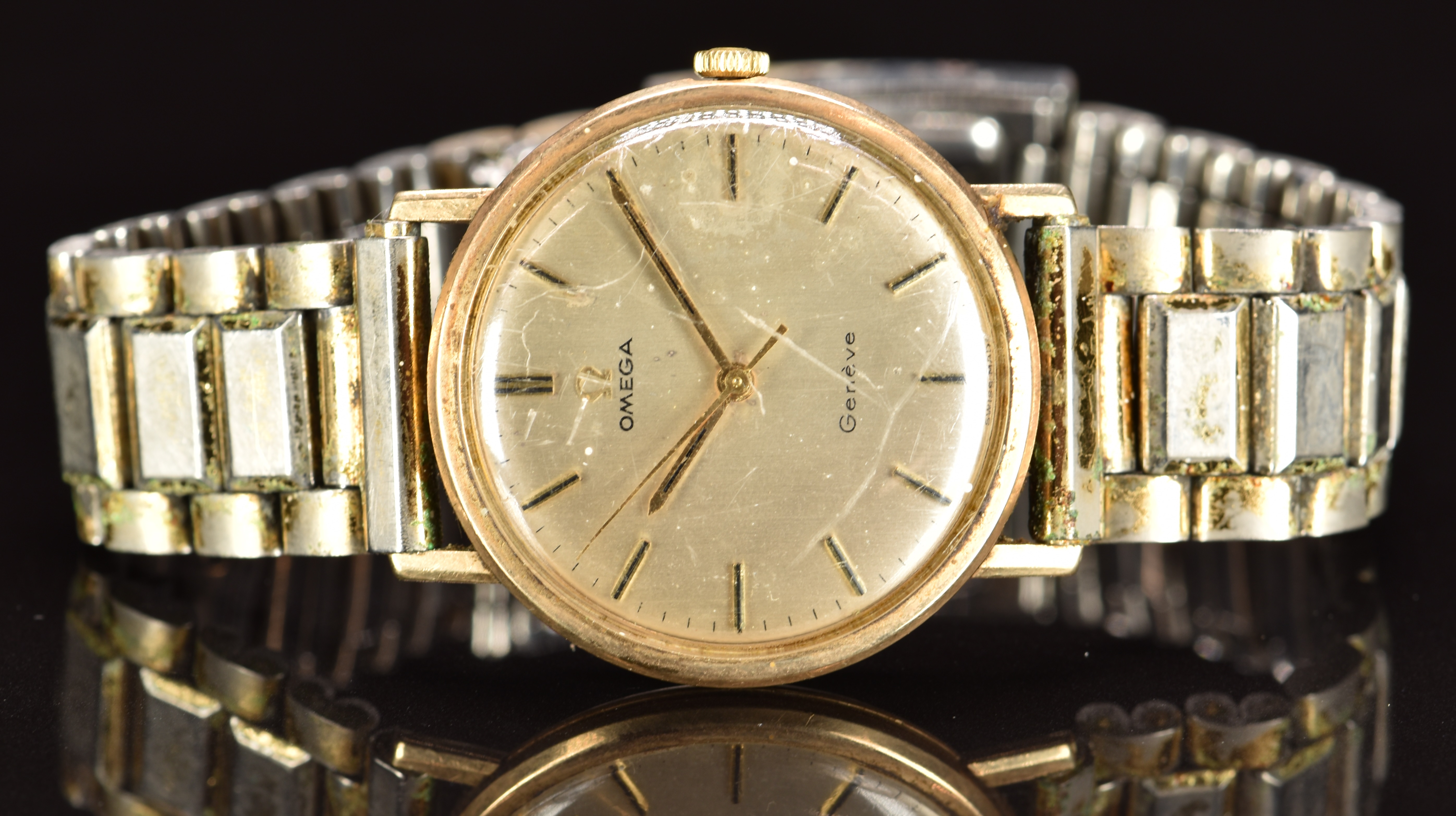 Omega 9ct gold gentleman's wristwatch ref. 131/25016 with gold hands, two-tone baton hour markers, - Image 4 of 5