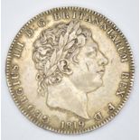 1819 George III crown, LIX edge