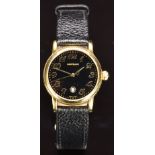Montblanc Meisterstuck gentleman's wristwatch ref. 29007 with date aperture, gold hands and Arabic