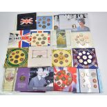 Twelve Royal Mint and other coin presentation packs