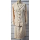 Vintage Chanel Boutique ladies skirt suit comprising jacket and skirt, both with Chanel labels and