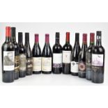 Twelve bottles of mainly New World wine including Californian, South African etc