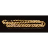 A 9ct gold rope twist necklace, 14.9g