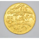 Indian gold half mohur coin (Shah Amam II, British Bengal Presidency) 1765-1947, 4.4g