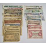 A collection of overseas, UK and Channel Islands banknotes etc, includes two Straits Settlements $