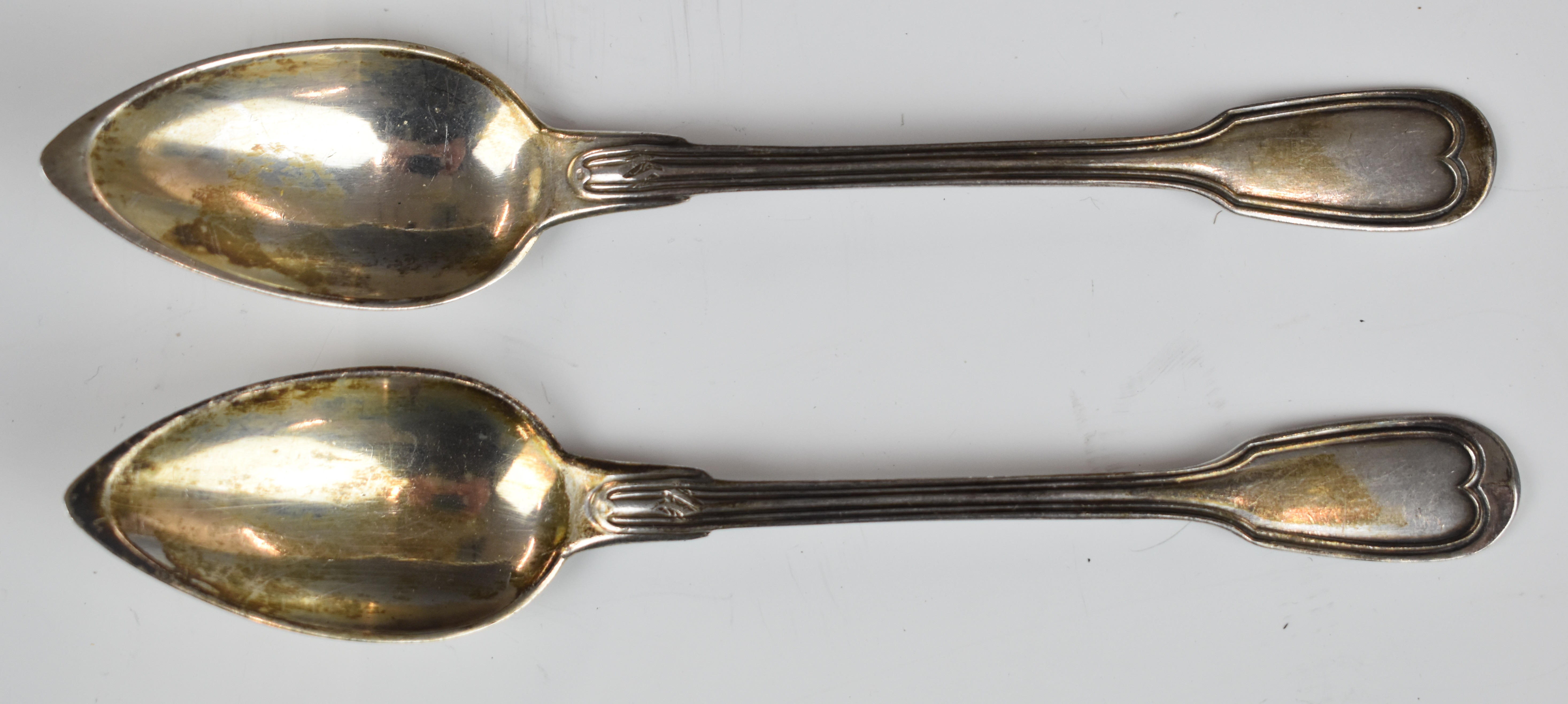 Set of six French silver spoons together with a cased cut glass bowl, diameter 11cm, with hallmarked - Image 5 of 5