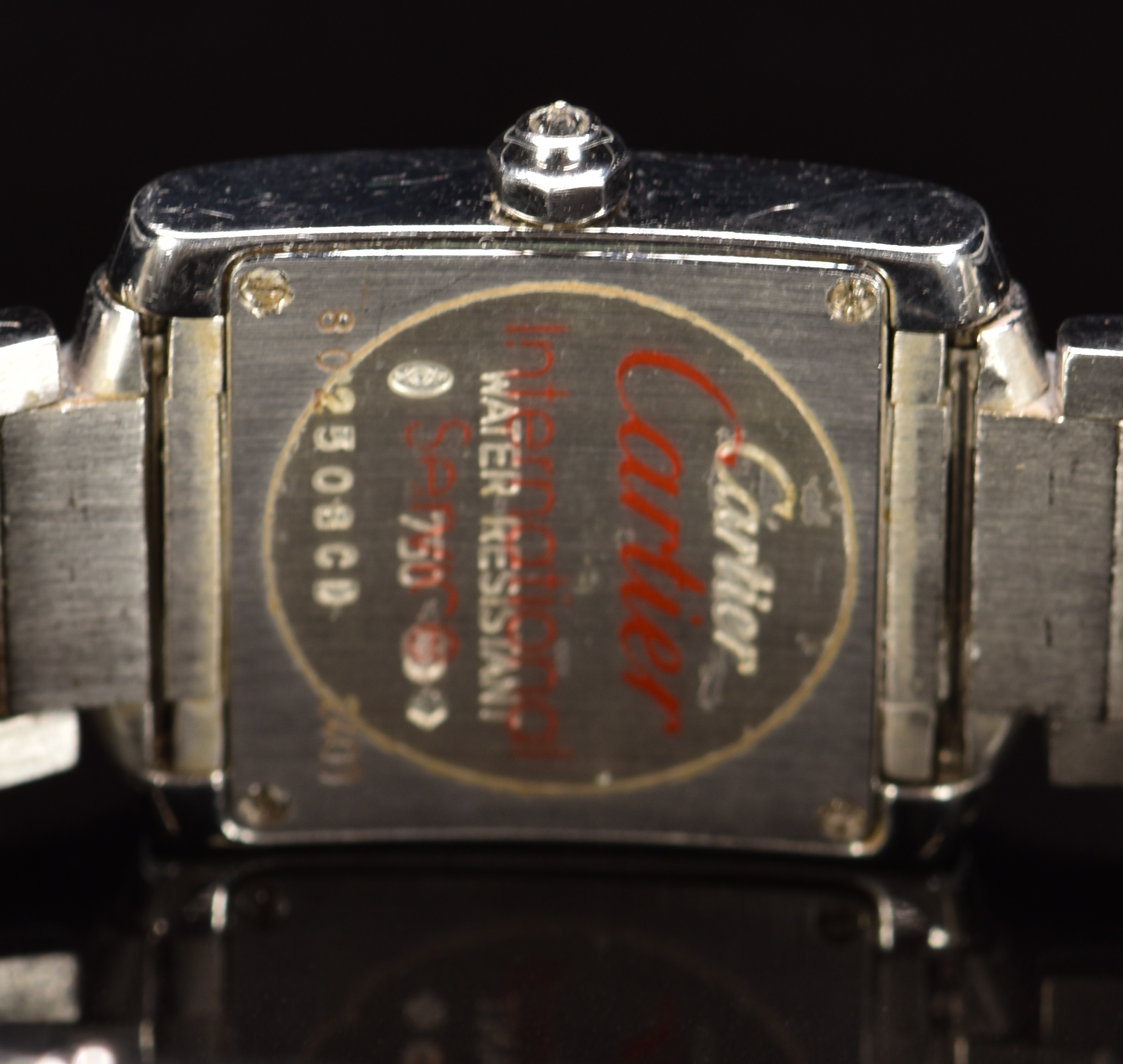 Cartier Tank 18ct white gold ladies wristwatch ref. 2403 with diamonds set to the case, bracelet and - Image 6 of 7