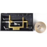 Clock / watch making / repairing brass main spring winders with accessories, in fitted case 14 x